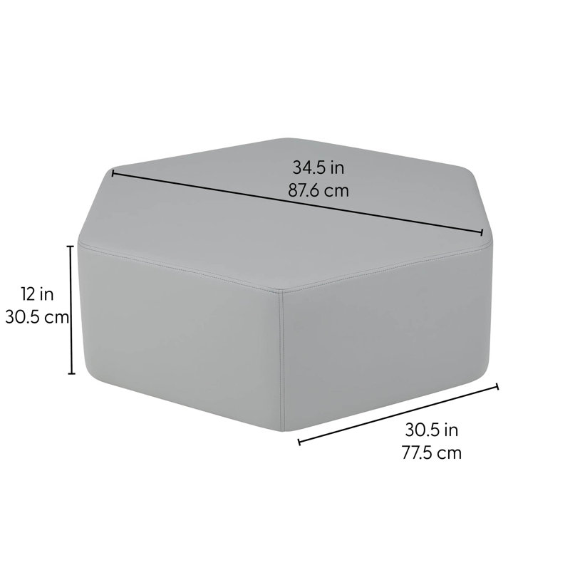 Repose-pieds hexagonal rembourré Pro Series 12 po de hauteur, Bleu marine