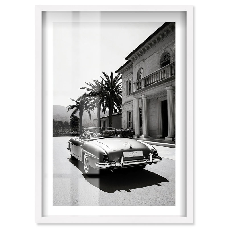 Roadster Shadowbox Print par Notoriart, H 25 po x l 17 po, Blanc