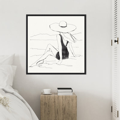«Bathing Beauties II BnW» par Anne Tavoletti, reproduction d'art sur toile encadrée