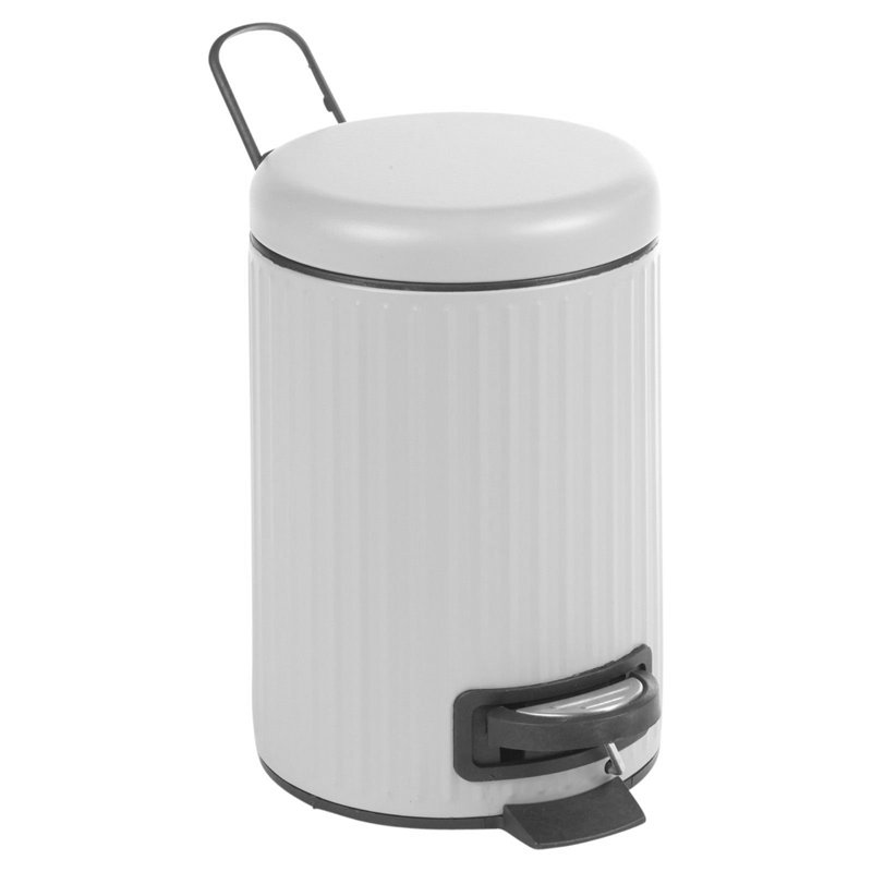 Steel Step On Kitchen Trash Can - 3L, White