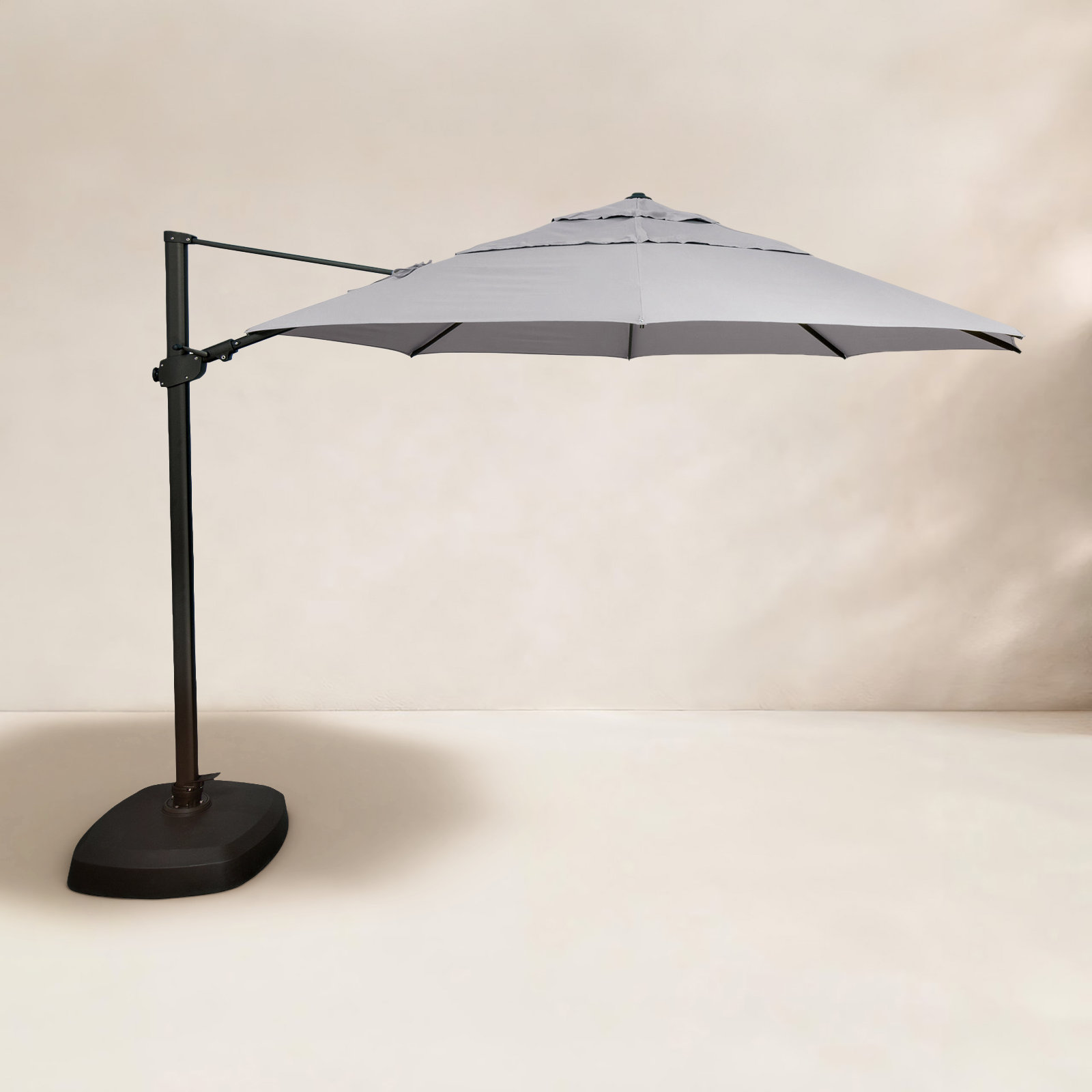 11.5' Sunbrella® Cantilever Umbrella, Black, Cast Silver Sunbrella®