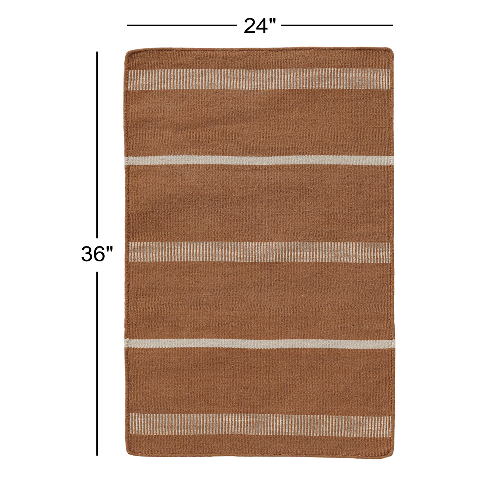 Flatweave Striped Outdoor Rug, Rectangle 2' x 3', Clay