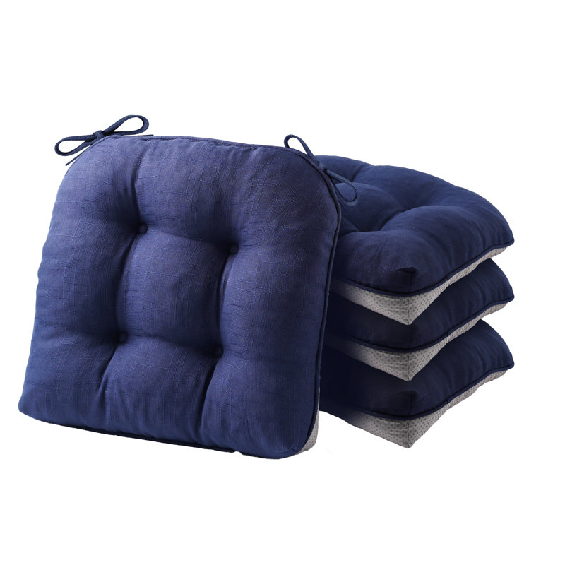 Chair Cushions For Dining Chairs,  Indoor/Outdoor Waterproof Chair Seat Pads, 15.5"X15.5"X4", Navy, 4
