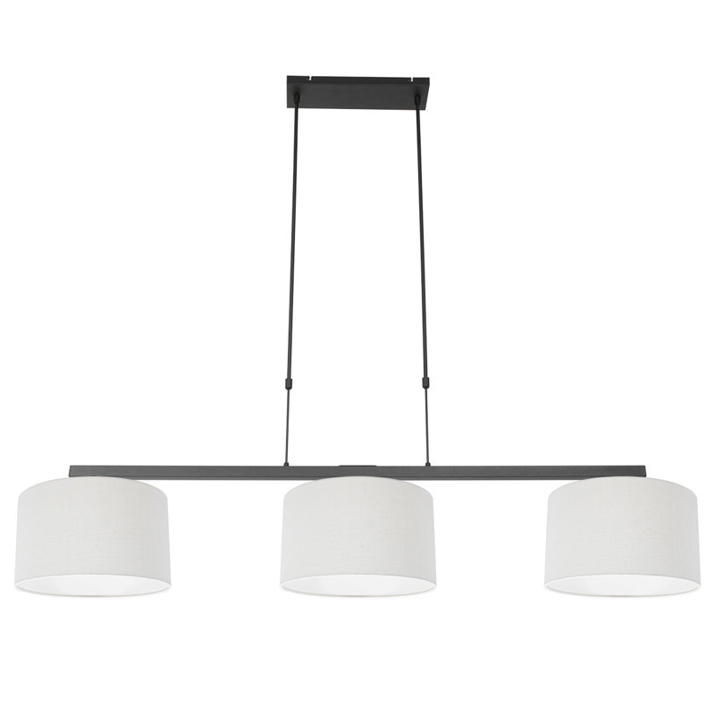 Alisun 3 - Light Black Kitchen Island Pendant, White