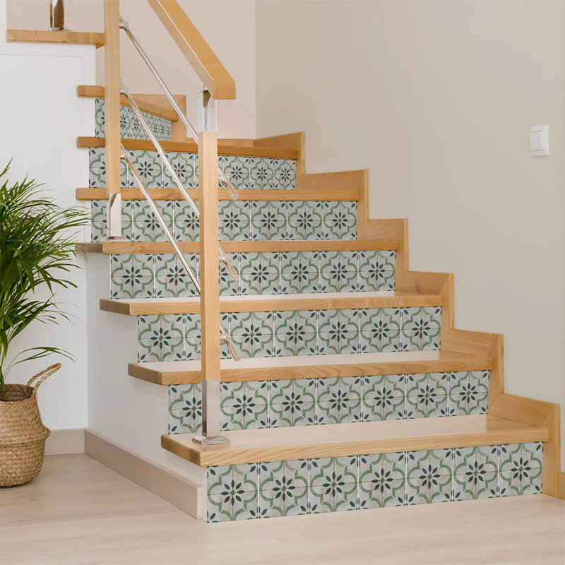 Carreau de mosaïque floral auto-adhésif en vinyle 8 po x 8 po