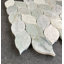 Carreau de mosaïque en marbre à motif de feuilles vertes 4 po x 2 po Ming