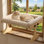 Cat Perch for Window, Cat Hammock Indoor Cat Bed with Adjustable Wooden Frame, Soft Warm Plush-Lined Cushion, Perfect for Bird Watching & Sunbathing, Space-Saving Easy Install, Single Layer