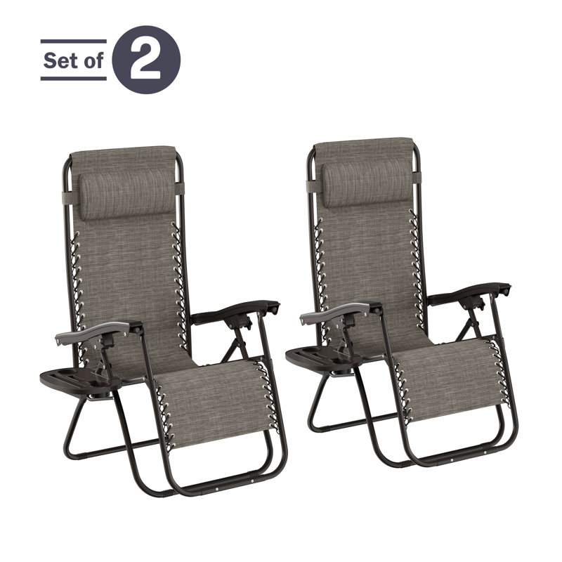Chaises zéro gravité 2 pièces Cadisha, Gris