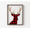 Renne imprimé à carreaux rouges de Noël, art mural, cerf, Rudolph, minimaliste moderne, affiche encadrée, décoration de chambre d'enfant
