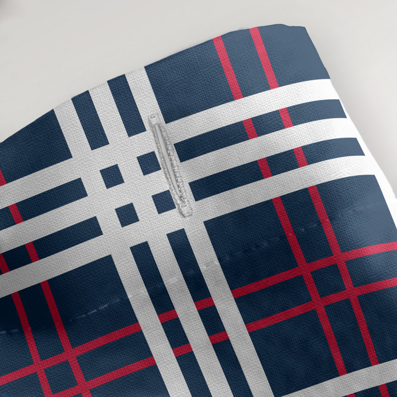 Plaid Shower Curtain Set, Bleu nautique / rouge / blanc