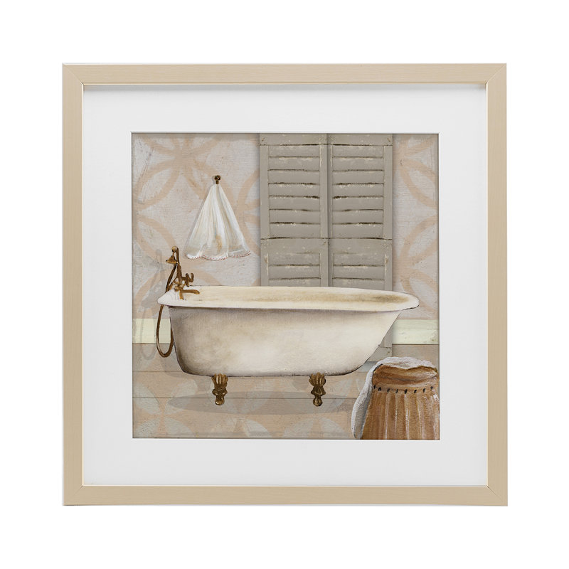 «Neutral Bath Rustic», reproduction encadrée sous verre, design par Carol Robinson, H 13 po x l 13 po