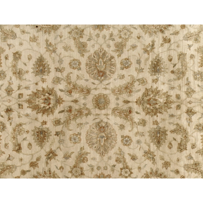 Hand Knotted Wool Oriental Area Rug in Beige/Brown, Rectangle 4' x 6'