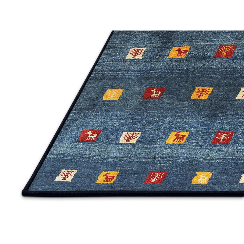 Tapis abstrait bleu, Rectangle 5 pi x 7 pi