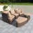 Ensemble de canapé d'extérieur en osier 6 pièces avec table basse-1724041068