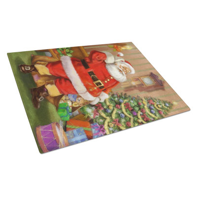 Caroline de noël père noël de la planche à découper en verre tree