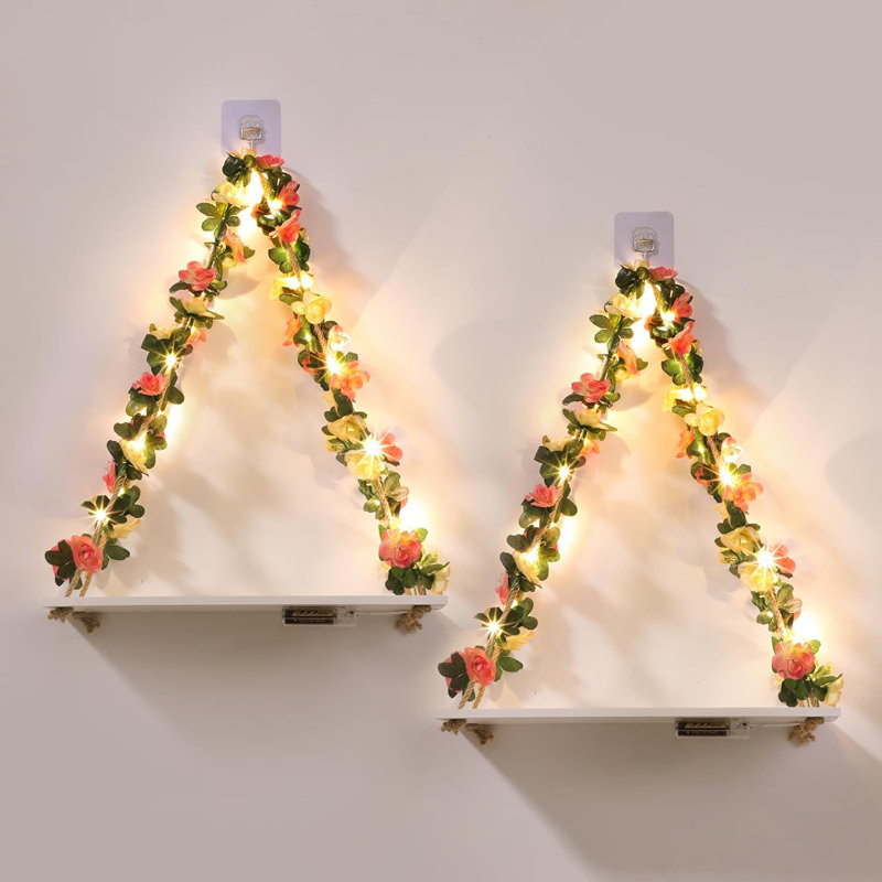 No-drill Floating Boho Shelves With Leaves
