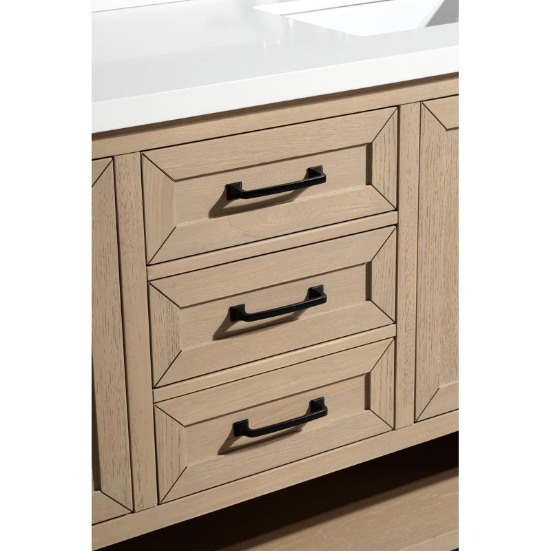 Venice 60" Oak Gray Solid Wood Double Bathroom Vanity