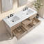 Meuble-lavabo double 60 po avec plateau en pierre d'ingénierie Wesli