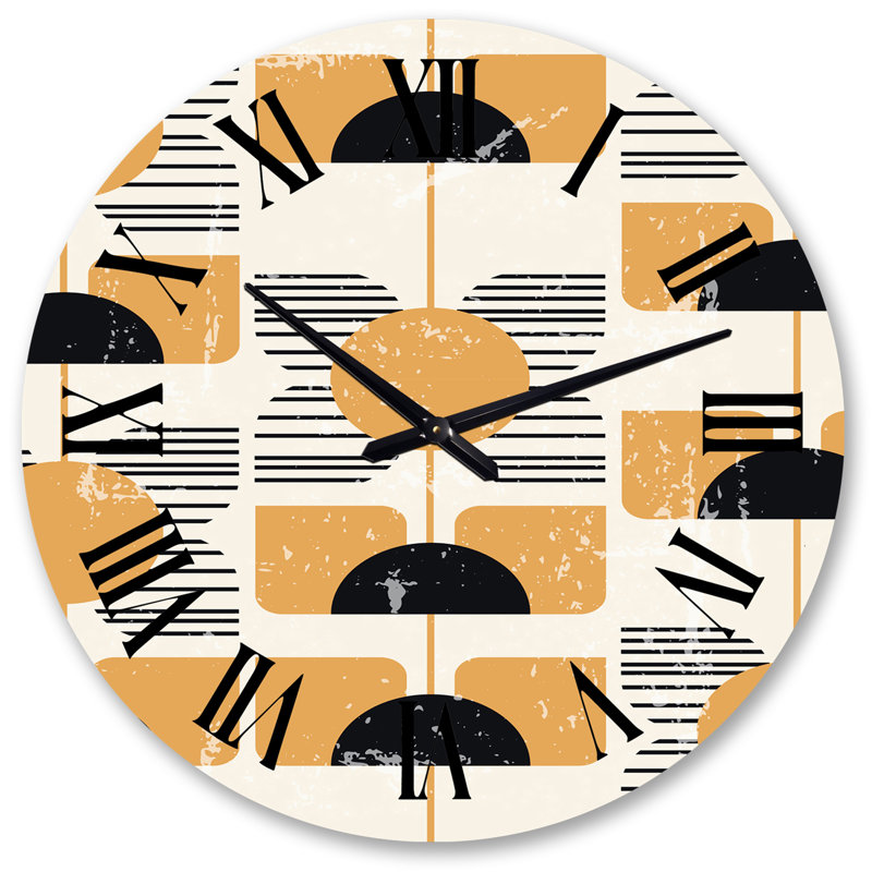 Très grande horloge murale boho rétro Mid-Century, Grand