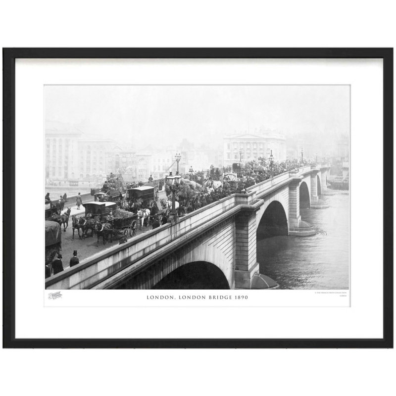 London, London Bridge 1890 by Francis Frith - Single Picture Frame Print, 45cm H x 60cm W x 2.3cm D