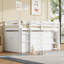 3ft Single Modern Wood Bed with Pull-out Desk with 3 Drawers, Storage Cabinet & Shelves