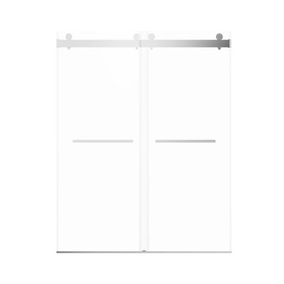 Double Sliding Shower Door In - 56-60" X 76", 3/8" Tempered Glass, Long-term Durability W 76" H Waterproof And -