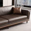 Canapé modulaire en cuir véritable couleur café-754005058