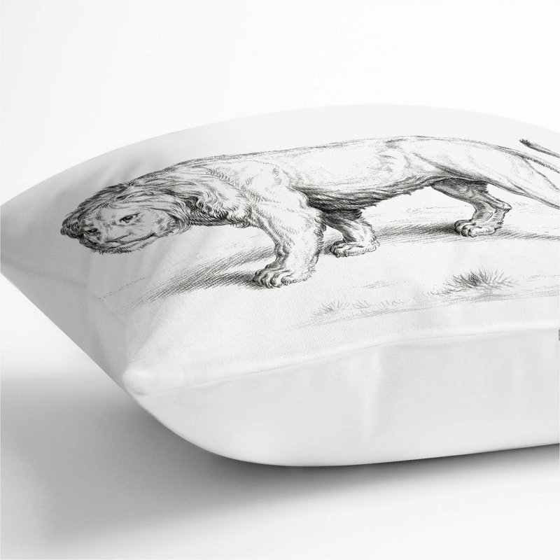 Square Throw Cushion, 40cm H x 40cm W x 15cm D, White