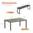 Patio Dining Set with Rectangular Dining Table and 2 Faux Wood Benches-1967634404