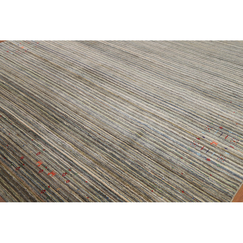 Striped Gabbeh Indian Area Rug 8