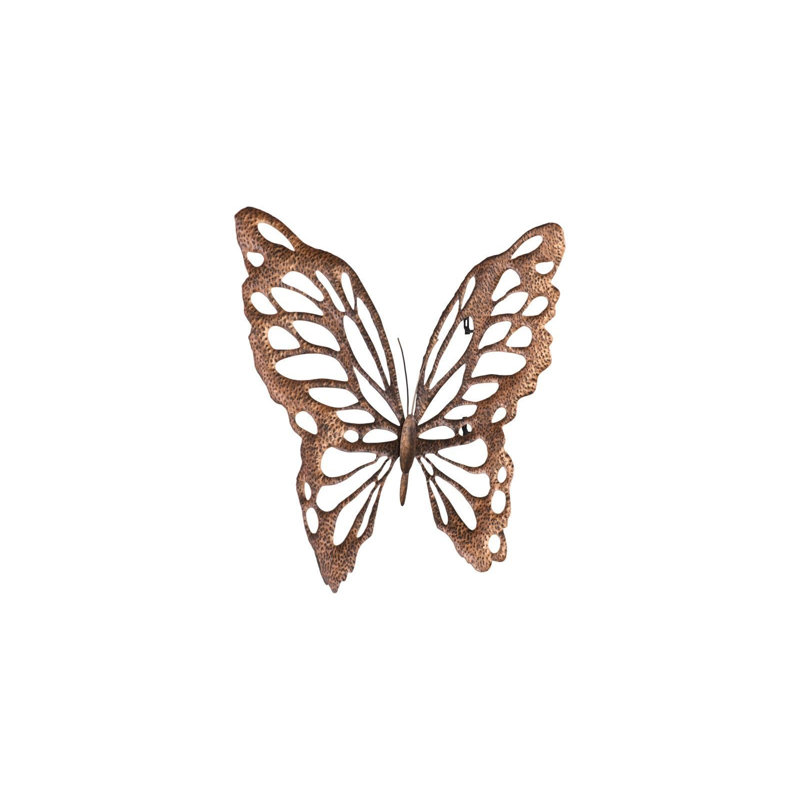 Butterfly Wall Art, Copper/Black, Metal, 30" H x 39" W x 1" D