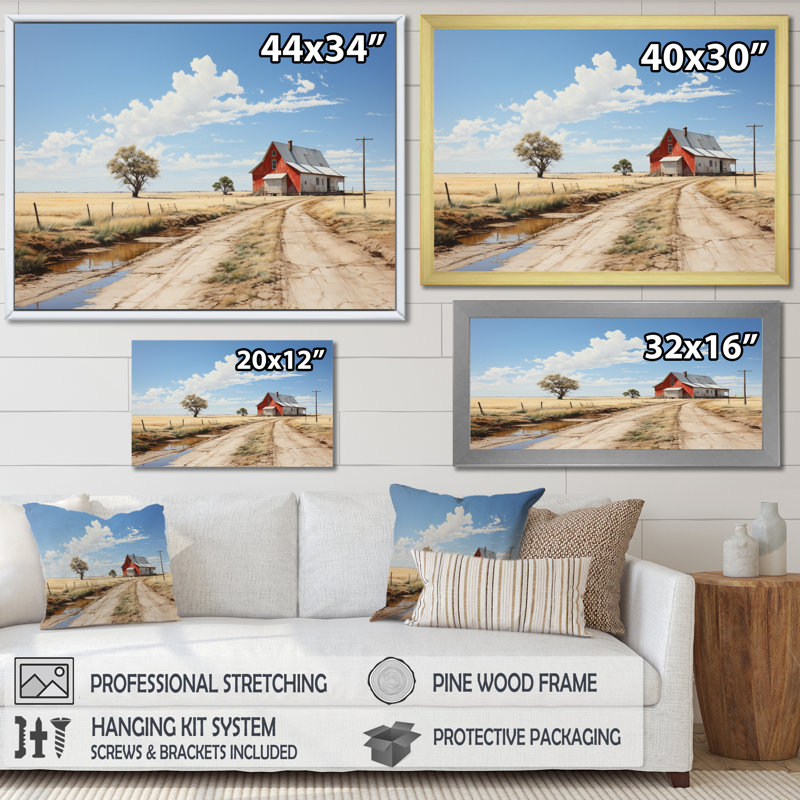 «Martiza Farmhouse Minimalisme Path II», reproduction, H 16 po x l 32 po, Toile tendue