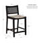 Tabouret carré rembourré avec dossier canne l 19 "Lummie-568953980-568953978