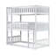 Lit superposé simple en bois d'hévéa simple avec échelles et garde-corps - Lit superposé simple au dessus d'un lit simple, blanc-693137925