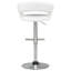 Tabouret de bar pivotant ajustable Travia en similicuir blanc et chrome-322771872