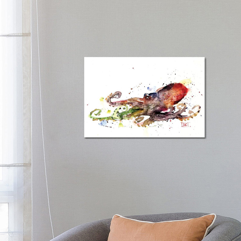 Octopus by Dean Crouser - Wrapped Canvas Painting, 66.04 cm H x 45.72 cm W x 3.175 cm D