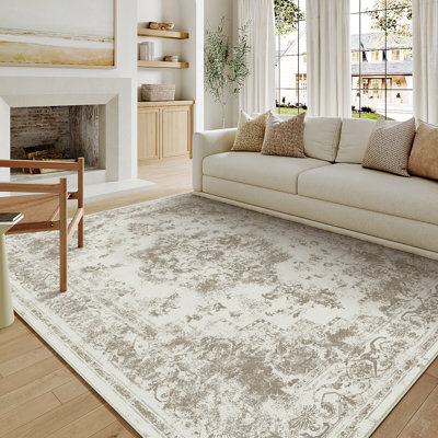  Elegant Modern Machine Woven Area Rug in Brown