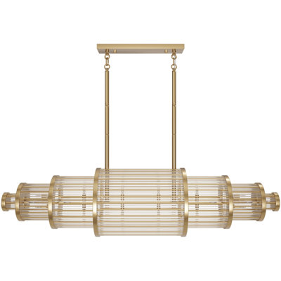 Fiske Metal And Glass Rod Linear Chandelier