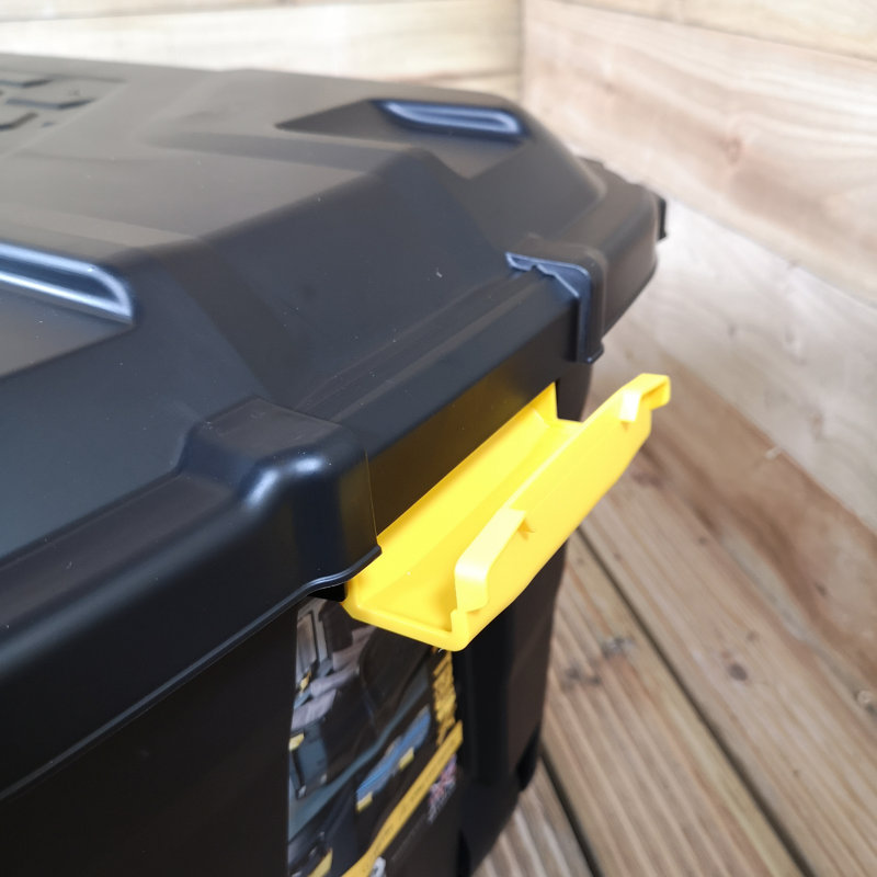 Samuel Alexander 77cm W Plastic Lockable Deck Box with Wheels in Black