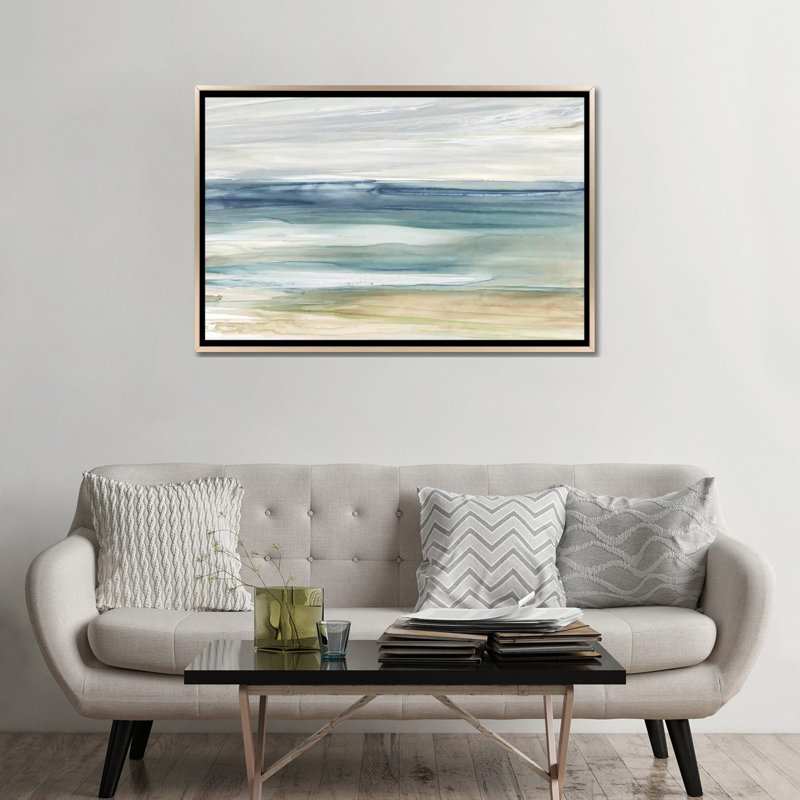 " Ocean Breeze " by Carol Robinson, Framed Print without Mat, 32" H x 48" W, Champagne