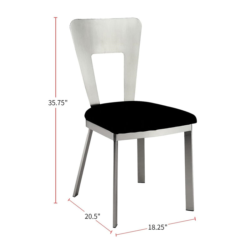 Chaises en métal noires en microfibre pour salle à manger moderne, de 2