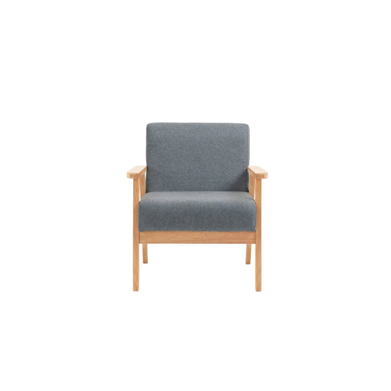 Ensemble de salon avec causeuse et 2 chaises Bahamas, Gris, Bois naturel