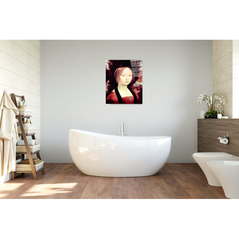 Portrait of a Dame (Ginevra Benci) By Da Vinci Leonardo 80cm H X 60cm W CrystalArt Material Acrylic Glass Effect, Frameless Panel Lightweight Ready to Hang