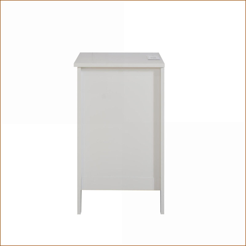 Table de chevet blanche moderne à 3 tiroirs avec station de charge Ports USB, Individuel
