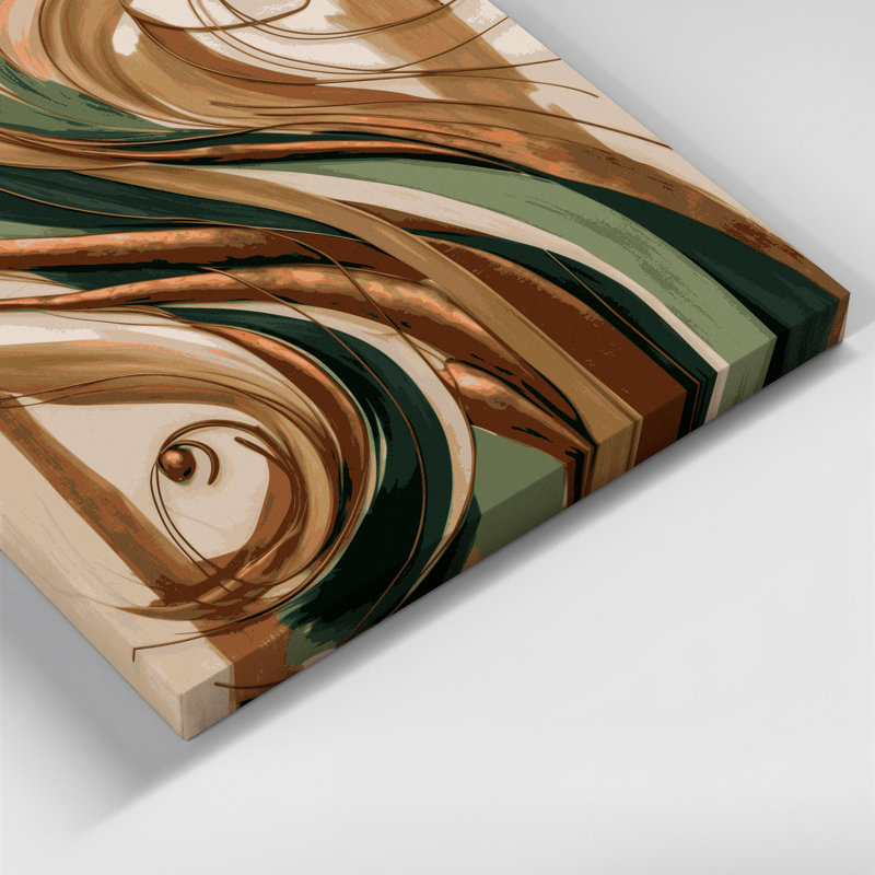 Art mural abstrait sur toile brune figurative, H 12 po x l 12 po