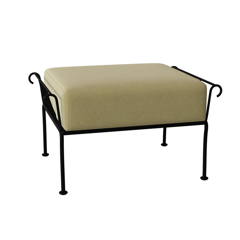 Repose-pieds d'extérieur avec coussin Terrace, Noir texturé, Denver Scarlett Sunbrella®