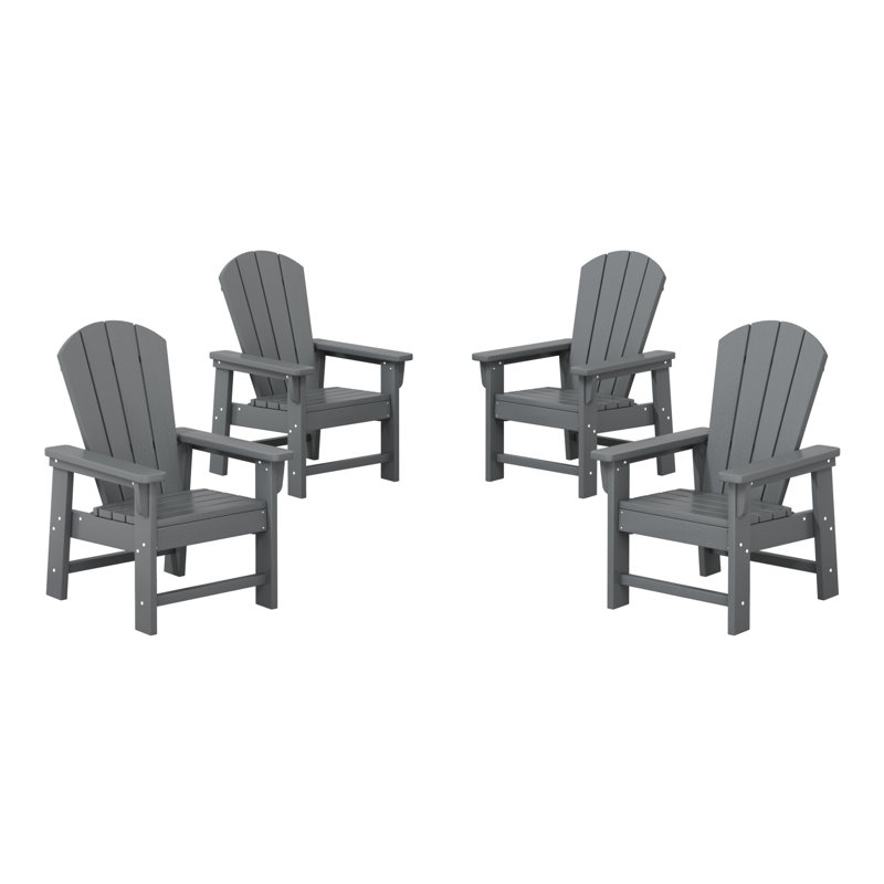 Laguna Kids Outdoor Poly Adirondack Chair ( Set Of 4), Gray
