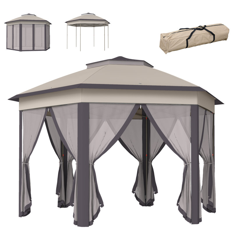 Milanna 3m x 4m Metal Patio Gazebo