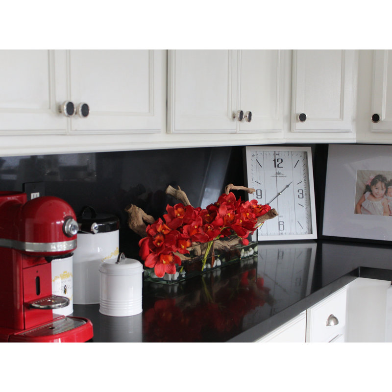 Centre de table orchidée Driftwood Cymbidium, H 16 po x l 24 po x P 4 po, Rouge