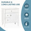 Meuble-lavabo avec lavabo, armoire autoportante blanche avec tiroir rabattable, tablette réglable et poignées en métal pour les salles de bain modernes-718405386-718405390